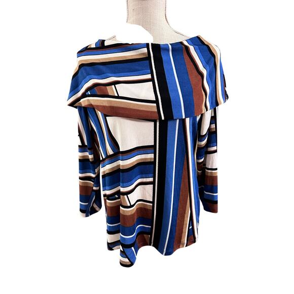 NWT Chico's Travelers Tunic Top 1 M Stripe Abstract Classy - Picture 2 of 10